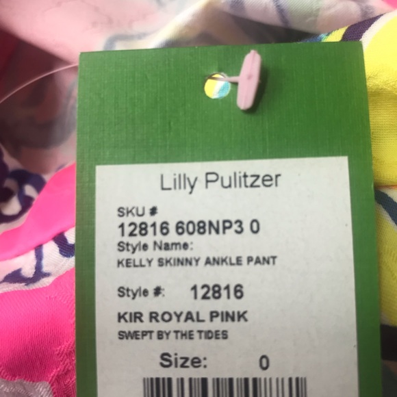 Lilly Pulitzer “Kelly” Skinny Ankle Pants 🌸 “Swept by the Tides” Size 0. NWT - Picture 6 of 6